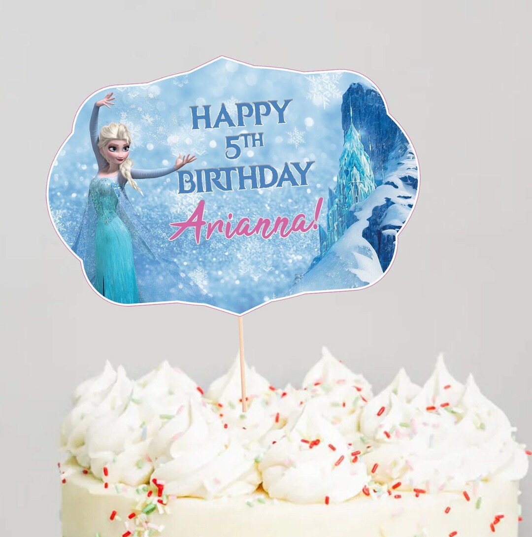 Elsa Printable Cake Topper Elsa Birthday Party Cake - Etsy