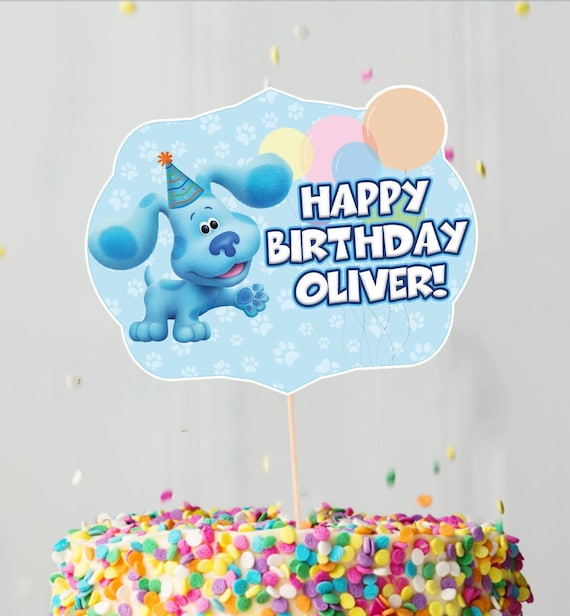Blue Dog Paw Birthday Cake Topper Set - Cartoon Dog Figurines With Mini Balls, Balloons & Sticks, Kids Party Decorations - View #4