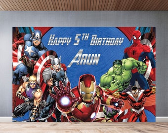 IRON MAN AVENGERS PERSONALISED BIRTHDAY PARTY BANNER BACKDROP IRON MAN AVENGERS PERSONALISED BIRTHDAY PARTY BANNER BACKDROP