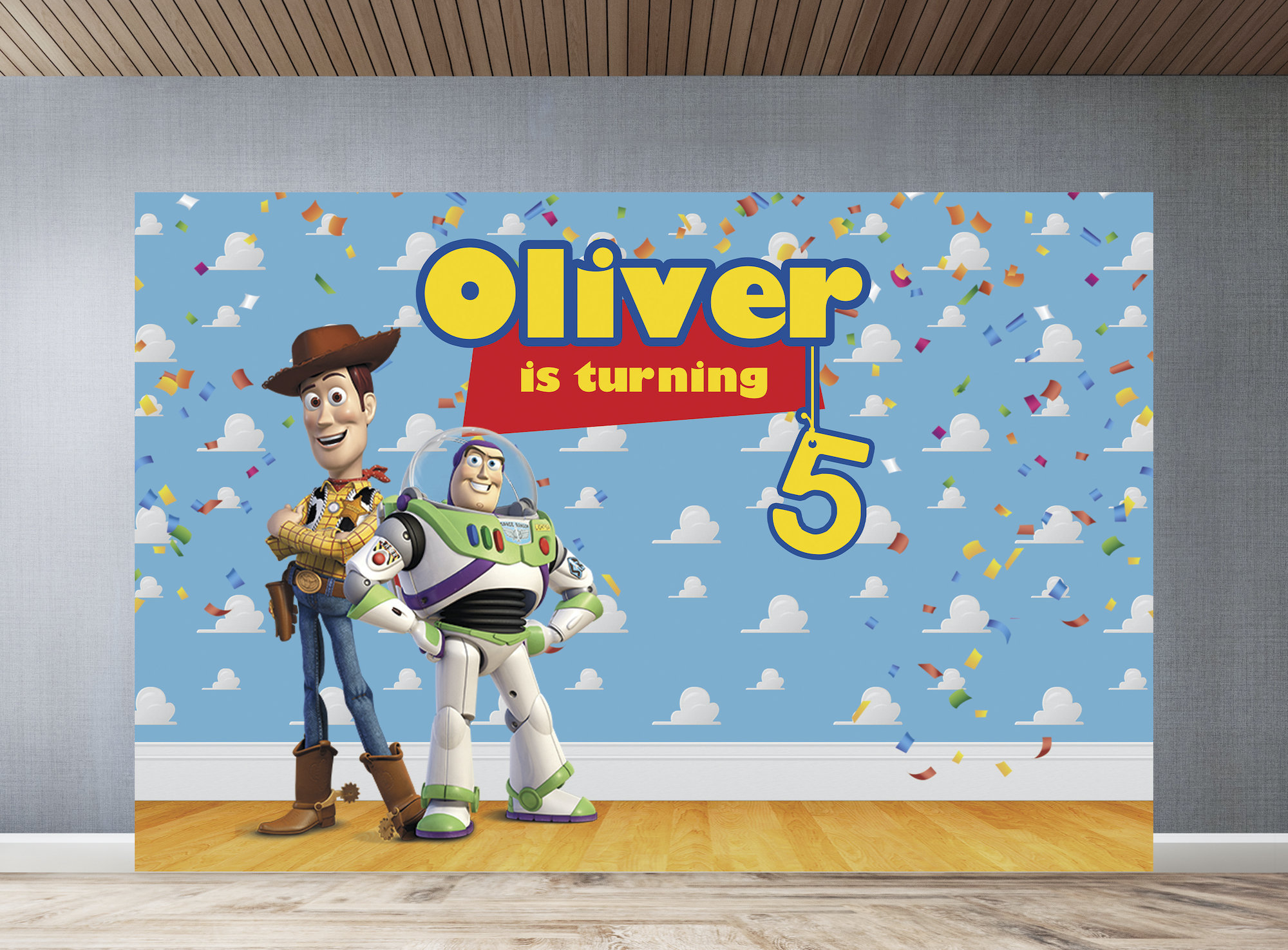 Personalized Toy Story Backdrop Banner, Birthday Photo Prop, Printed