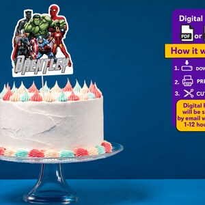 Avengers Printable Cake Topper Avengers Birthday Party Cake - Etsy
