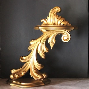 Home Interiors Gold Wall Shelf 13.5" | Ornate Vintage Decor | Small Display Shelf