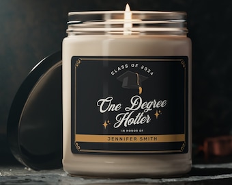Cadeau de remise des diplômes personnalisé, bougie plus chaude d'un degré, cadeau d'étape importante pour la remise des diplômes, cadeau surprise drôle pour la remise des diplômes, 9 oz
