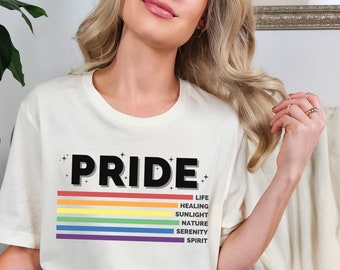 Retro LGBTQ Regenbogen Flagge Streifen T-Shirt, Gay Pride Shirt, LGBTQ Pride Shirt, Pride Ally Shirt, Retro Regenbogen Streifen T-Shirt, Gleichheit