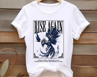 T-shirt Phoenix rétro, t-shirt Rise Again, chemise Phoenix Rising vintage, des cendres à la gloire, haut inspirant pour les nouveaux départs, t-shirt motivant