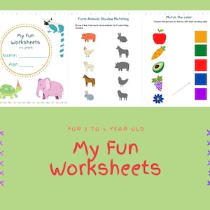 My Fun Worksheet for 2-4 year old, Activity Book for toddlers, Kids Worksheet, Activity Sheet - Preschool Activity
