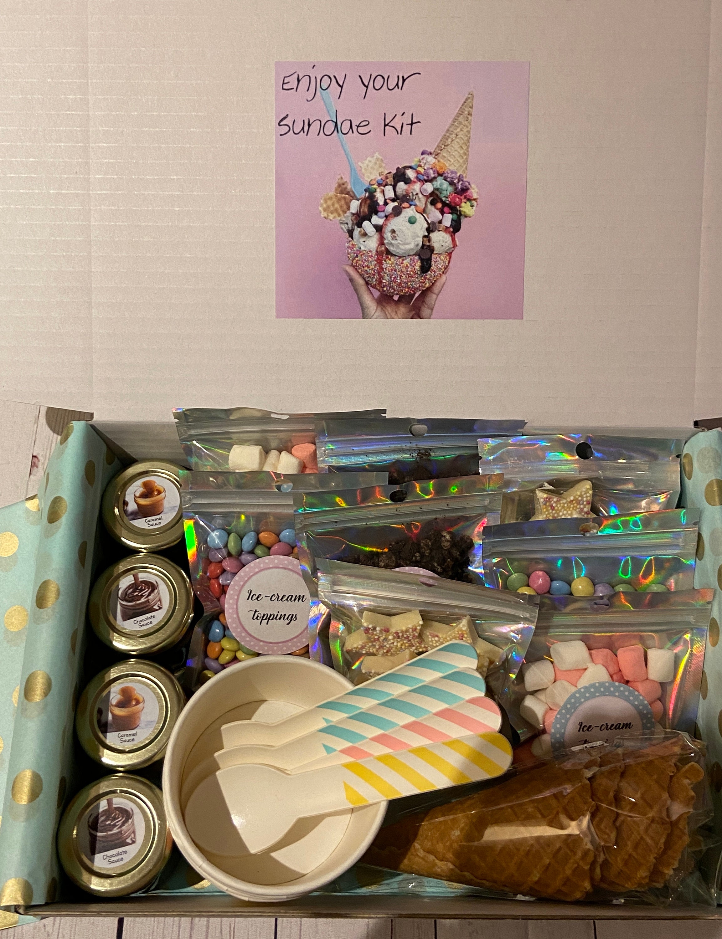 Ice cream Sundae Kit for 4 Etsy