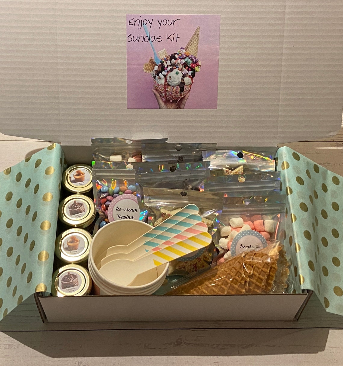 Ice cream Sundae Kit for 4 Etsy