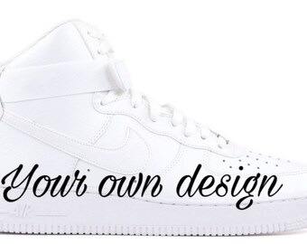 all white high top forces