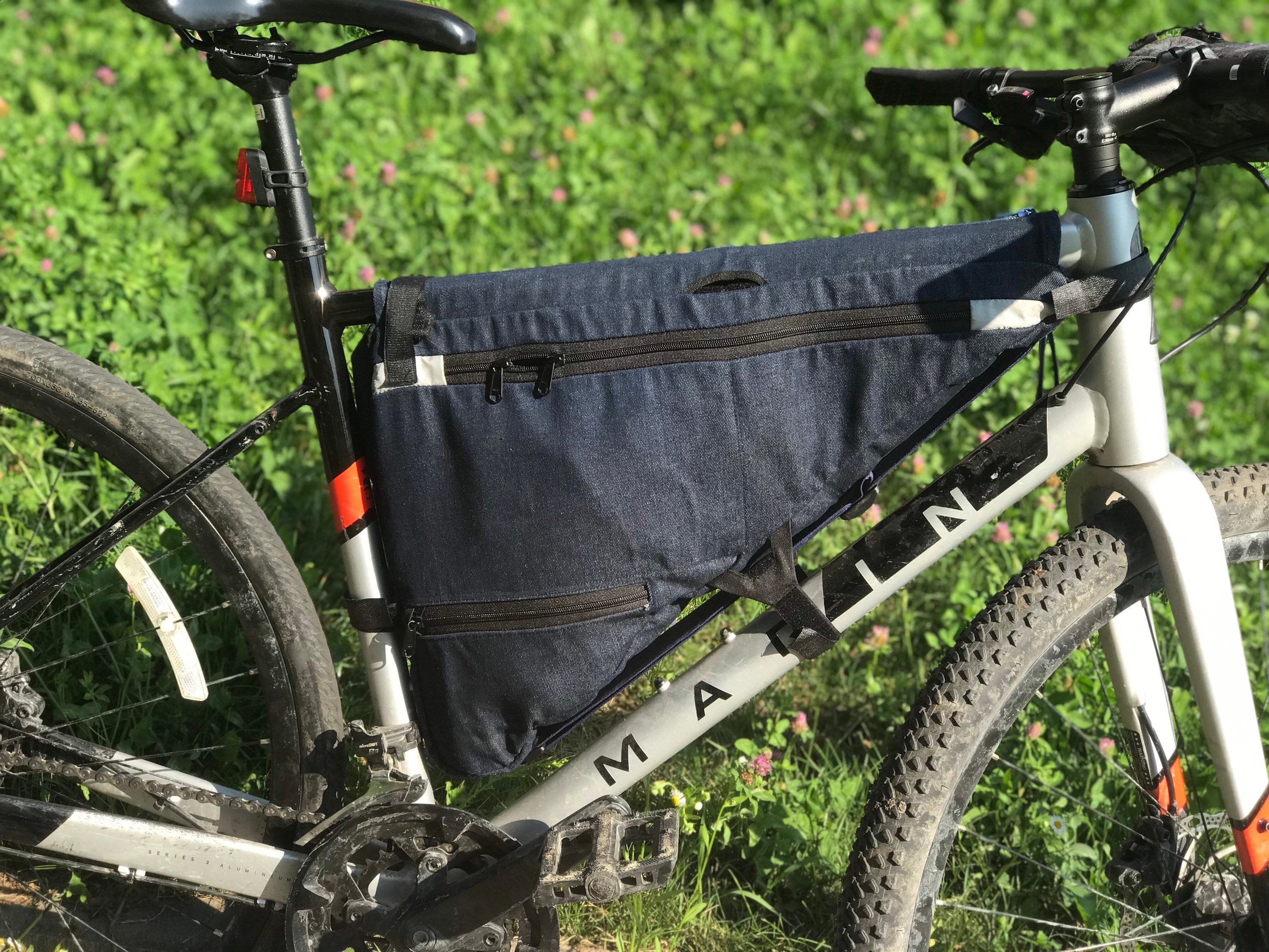 Frame Bag Recycling Triangle Bag for Bike Etsy