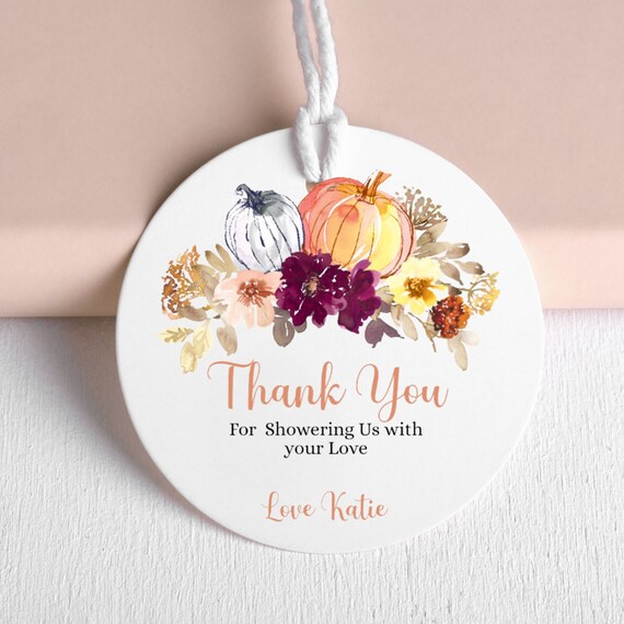 EDITABLE Pumpkin Birthday Favor tags, Party Favors Little Pumpkin Thank ...