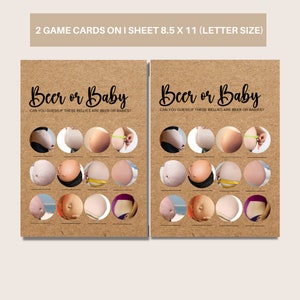 Funny Baby Shower Game Bundle, Modern Baby Shower Games, Boob or Butt ...