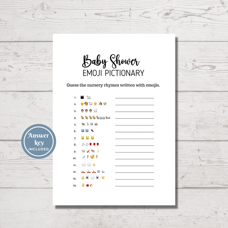Emoji Pictionary Baby Shower Game, Emoji Baby Shower Game, Emoji