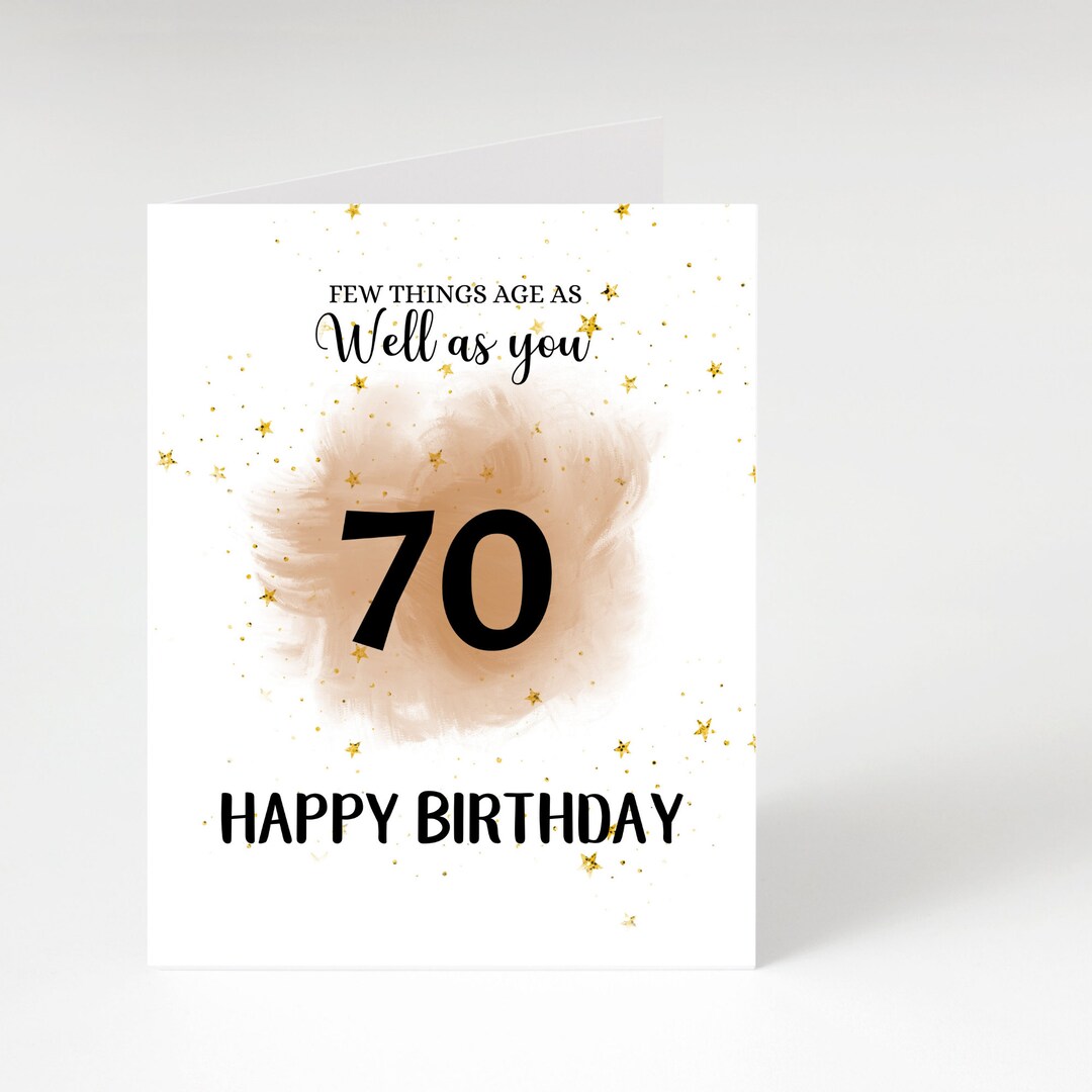 PRINTABLE 70th Birthday Card, 70th Birthday Card, Happy Birthday Card ...