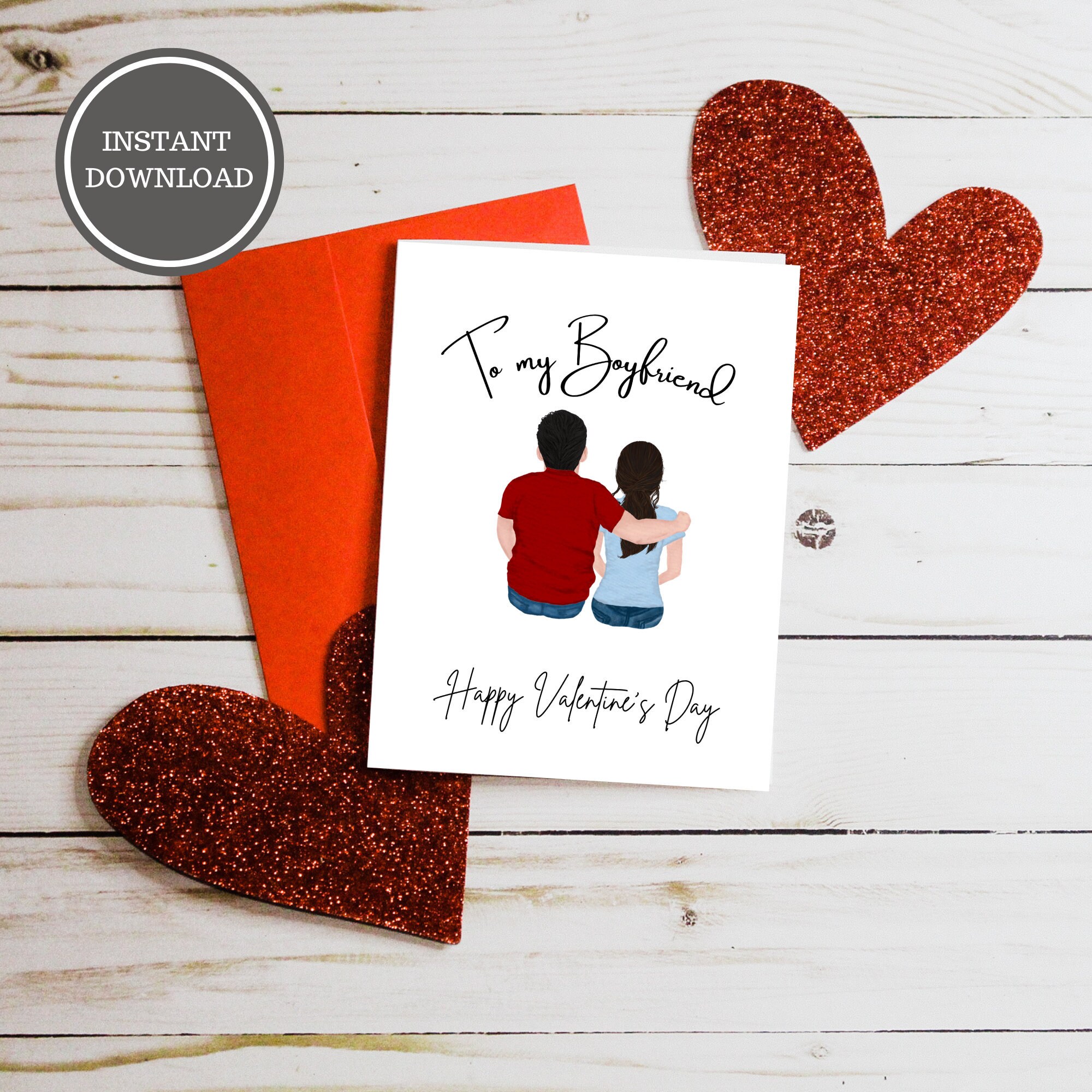 Valentines Day Card for Boyfriend Valentines Day card for | Etsy