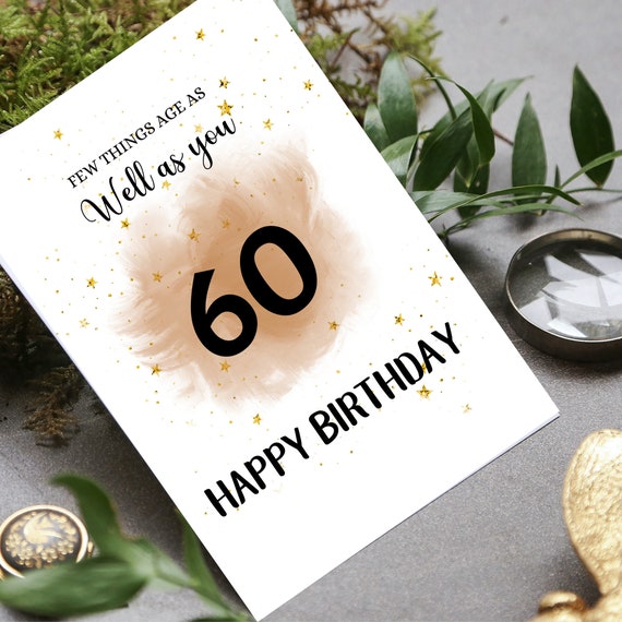 PRINTABLE 60th birthday card, 60th birthday card, Happy Birthday card ...
