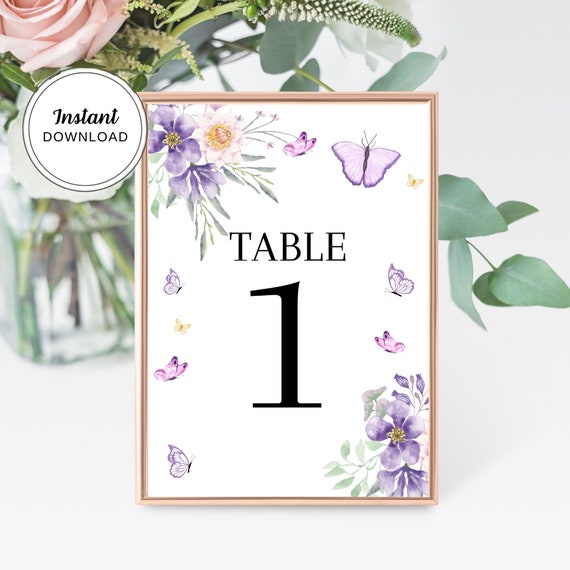 EDITABLE Butterfly Baby Shower Table Sign, Floral Baby shower Table
