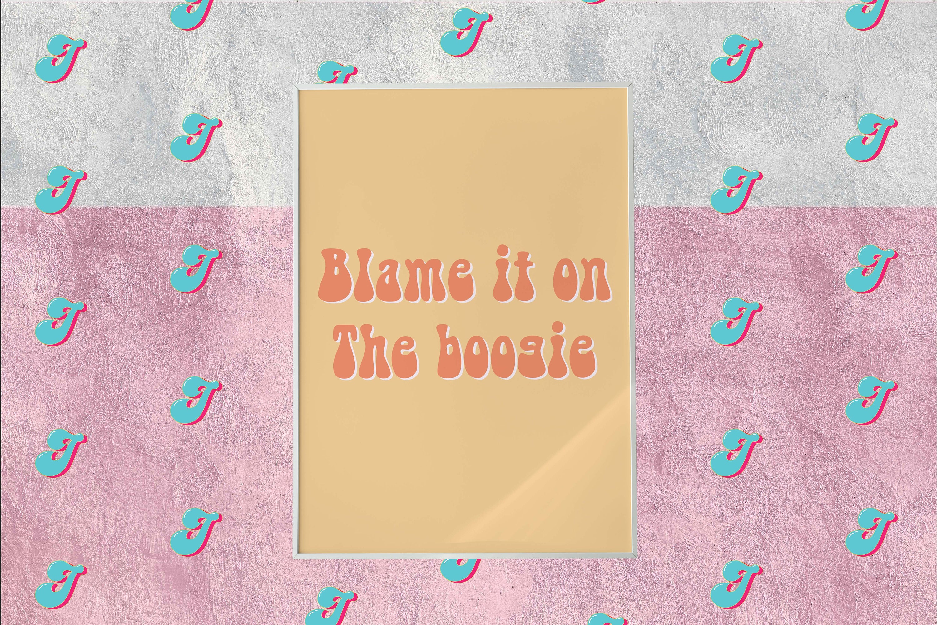 Blame it on the boogie wall art print, Jackson 5 song lyrics, 70s funky