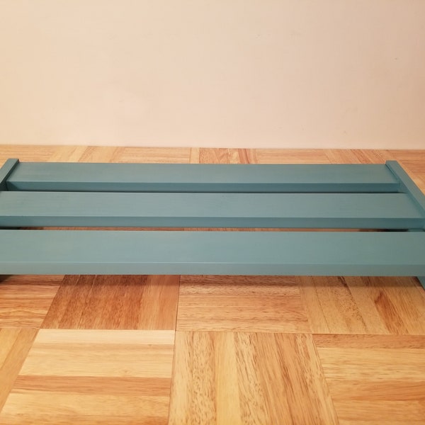 Guitar Pedalboard, Solid Wood (Vintage Teal)