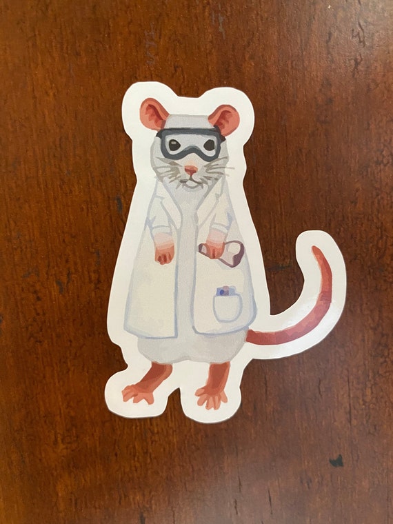 Lab Rat Sticker Experiment Lab Coat Waterproof Etsy