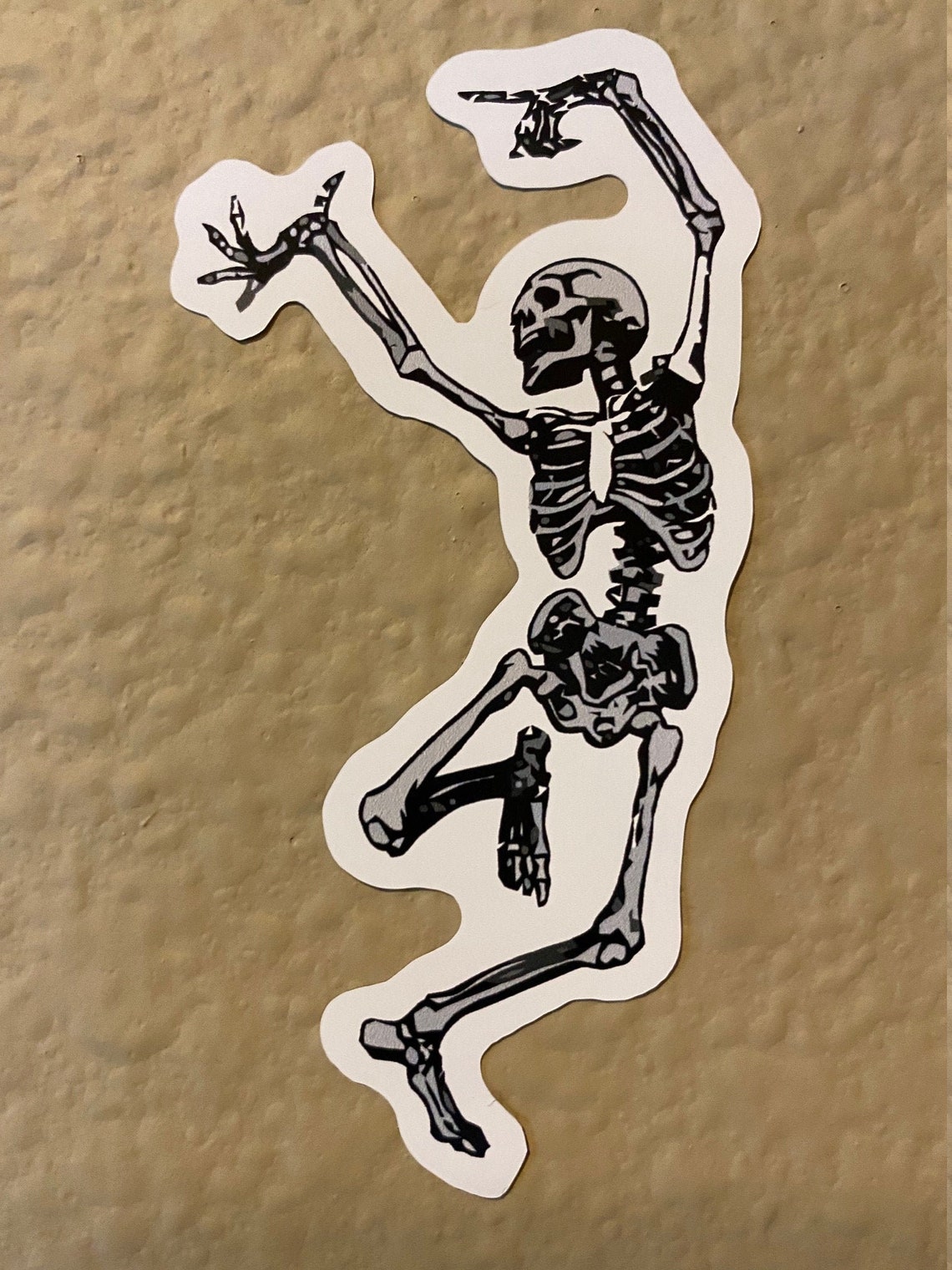 Dancing Skeleton Sticker Black and White Decal | Etsy