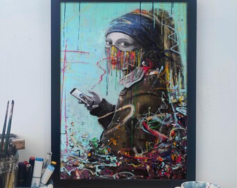 A3 Print of the (Girl with the Colourful Mask)