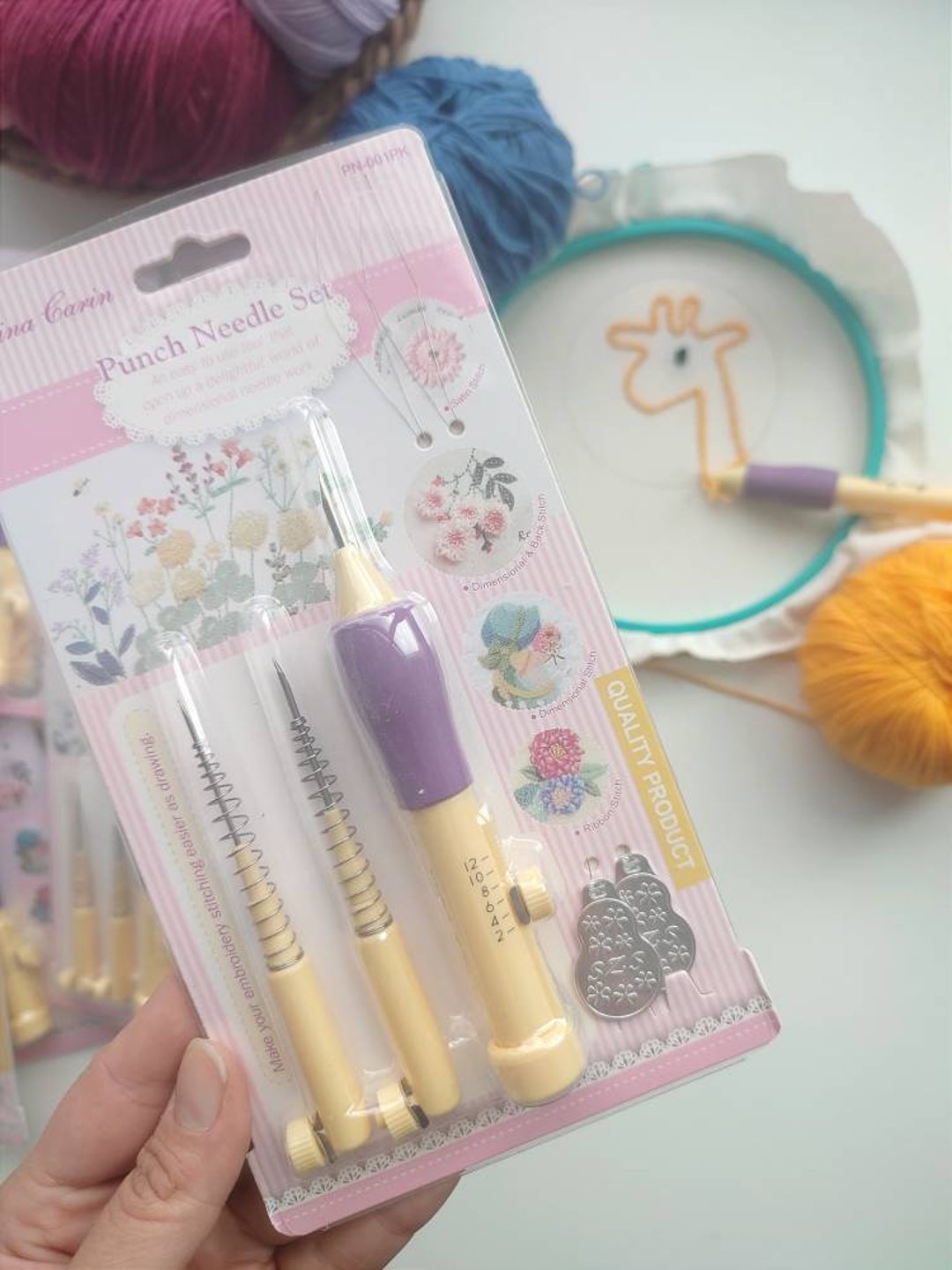 Punch Needle 3 Size Adjustable Mina Carin Punch Needle Tool Etsy