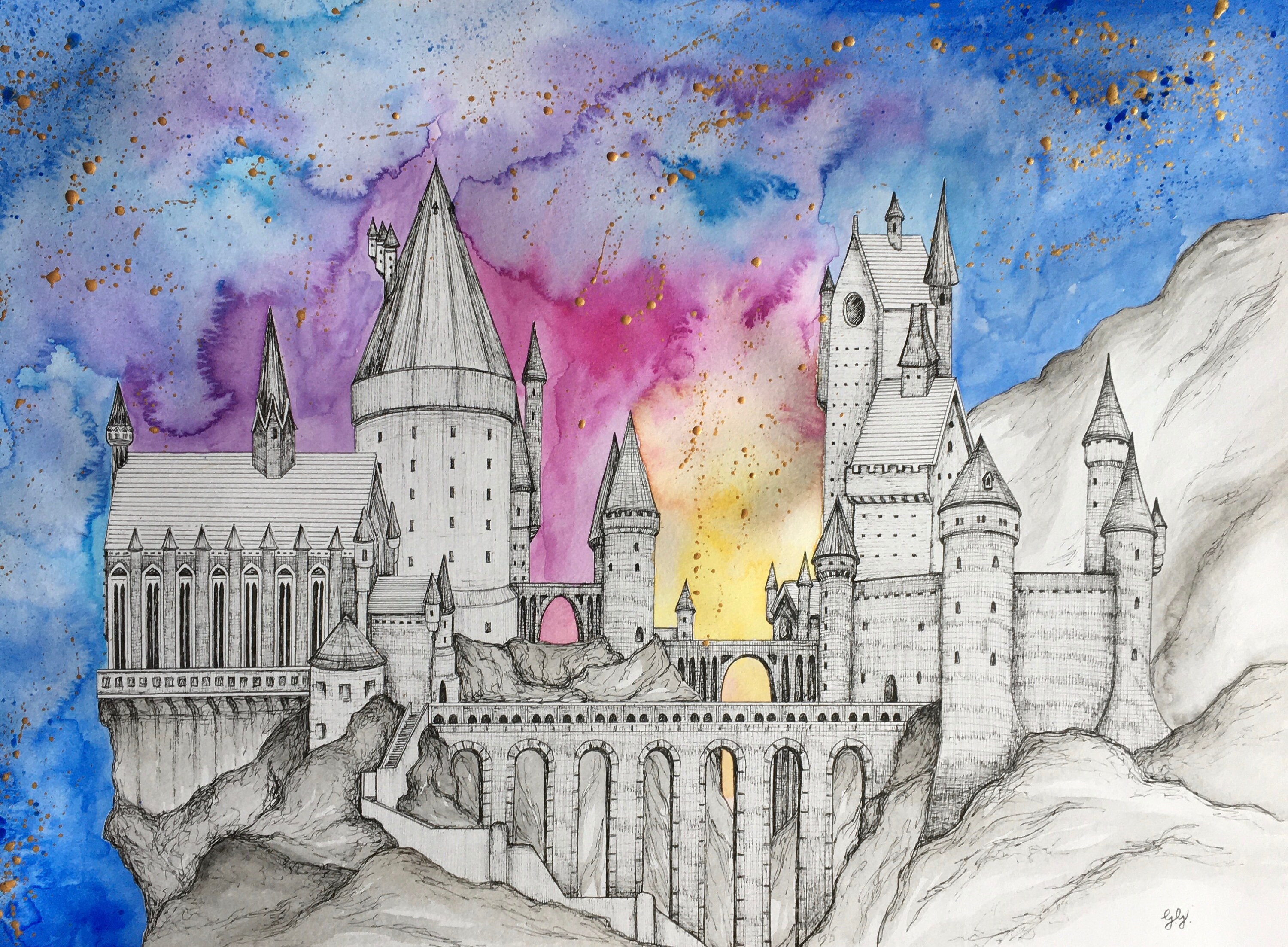 A3 Print of Hogwarts Castle - Etsy