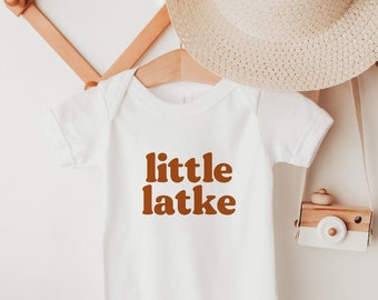 Little Latke Onesie®, Cute Hanukkah Onesie®, Funny Chanukah Onesie®, Jewish Baby Gift, Jewish holiday gift for kids or baby, Jewish Onesie®