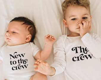 New to the Crew Baby Onesie®, New to the Crew Kids Shirt, Matching Sibling tees, Matching brother Tees Matching Sister Tee retro 70s vintage