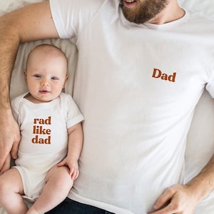 Rad Like Dad Matching Tshirts First Father&#39;s Day Shirt New Dad Gift Fathers Day Matching Shirts Father&#39;s Day Onesie® Retro Father&#39;s Day Gift