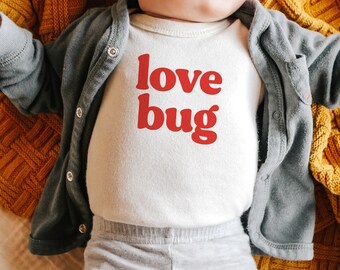 Camisetas de San Valentín para niños Love Bug, mono de San Valentín®, camiseta de San Valentín para niños, camiseta de San Valentín para niñas, camiseta de San Valentín para niños, camiseta de San Valentín para niños pequeños