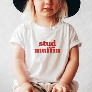 Stud Muffin Boys Valentine Shirt, Valentine&#39;s Day Onesie® for Baby Boy, Valentine Kids Shirt, Funny Valentine Shirt for Boys Toddler Baby