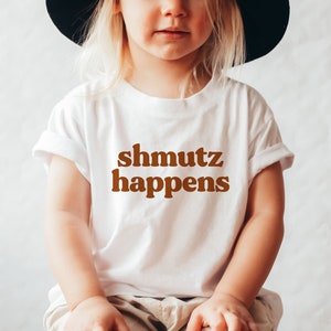 Shmutz Happens Onesie®, Shmutz Happens Kids Tshirt, Jewish Baby Shower Gift, Jewish Baby gift Hanukkah Onesie® Chanukah Gift Jewish Onesie®