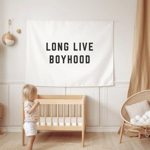 Long Live Boyhood Flag Banner Boys Room Decor Playroom Wall Decor Playroom Banner Boys Nursery Decor Toddler Room Sign Boys Room Wall Art