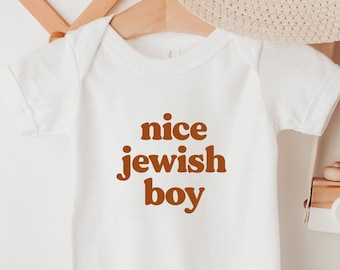Nice Jewish Boy Onesie®, Jewish Kids Tshirt, Jewish Baby Shower Gift, Jewish Baby gift Hanukkah Onesie® Chanukah Gift Jewish Baby Onesie®