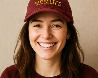 Mom Life Hat First Mother's Day Hat Momlife Embroidered Corduroy Vintage Hat for Mom New Mom Gift Mother's Day Gift Future Mom To Be Gift
