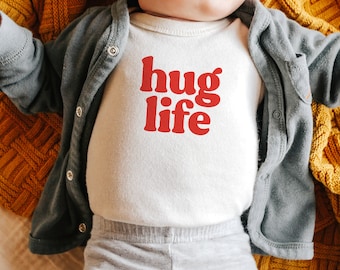 Camiseta de San Valentín para niños Hug Life, mono de San Valentín®, camiseta de San Valentín para niños, camiseta de San Valentín para niñas, camiseta de San Valentín para niños, camiseta de San Valentín para niños pequeños