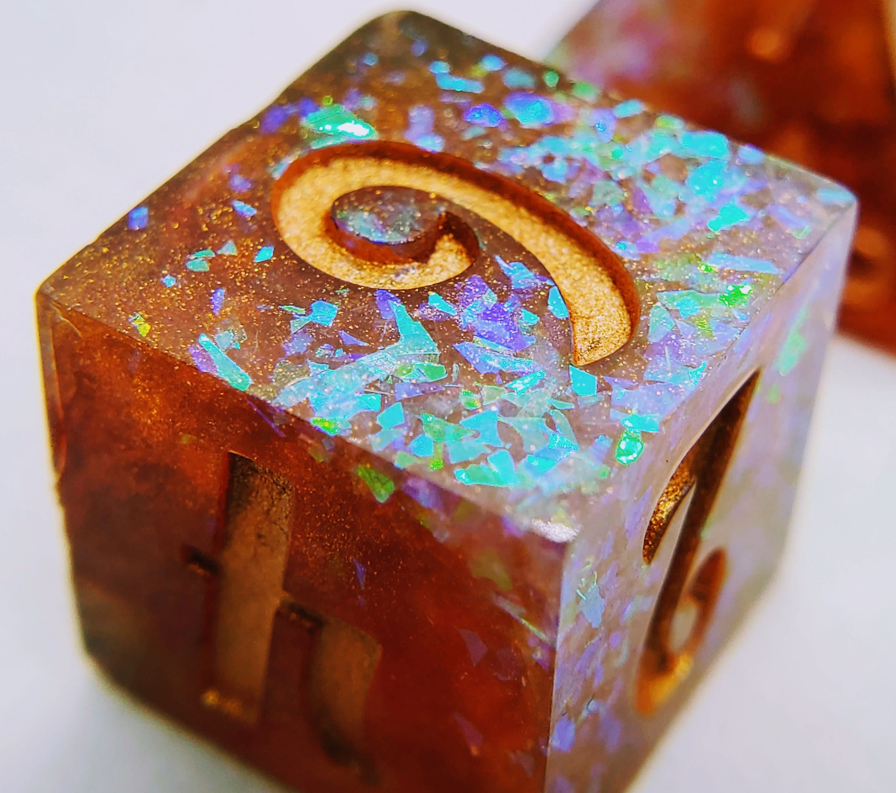 Handmade Resin Dice 7pc Set Bronzite Etsy