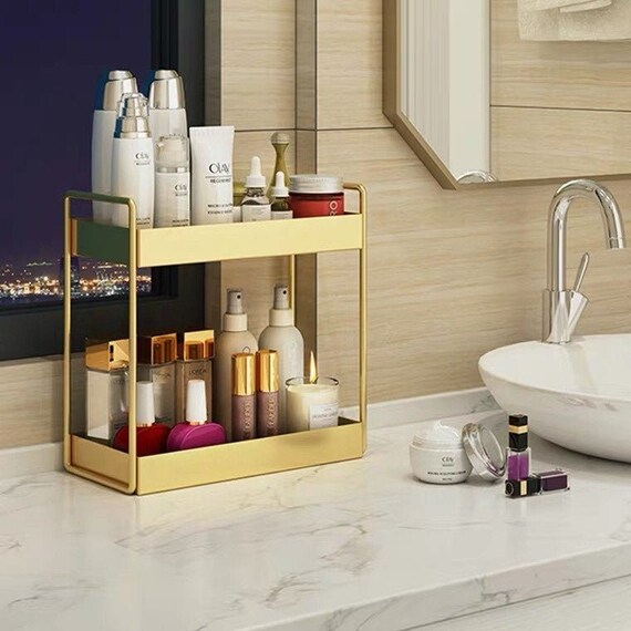 Makeup Organizer Gold Storage Stand Etsy