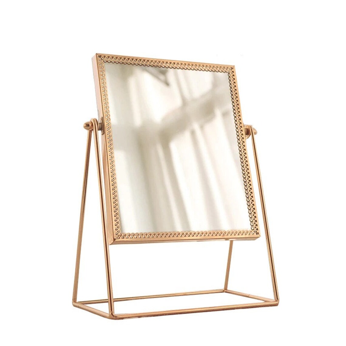 Square Gold Makeup Mirror Etsy