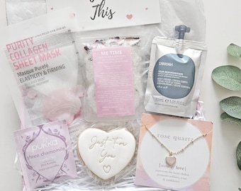 JUST FOR YOU care package for women, spa gift box, birthday pamper box, pamper hamper, letterbox gifts, sending hug, thinking of you gift