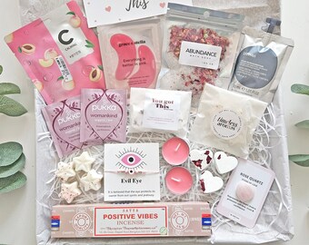 ABUNDANCE PAMPER GIFT for bestie, Spiritual Birthday gift box for friend, Pamper hamper box for her, Manifestation, Positive vibes self care