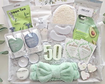 50TH BIRTHDAY pamper hamper, happy birthday box, pamper gift box for her, spa gift box for her, birthday pamper box, self care package