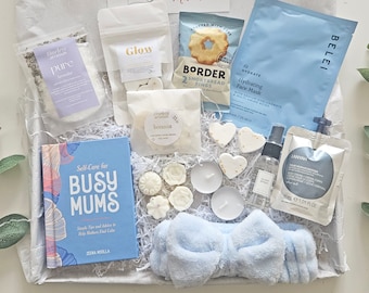 LUXURY BUSY MUMS Spa gift box for women, Birthday pamper hamper gift set for her, Pregnancy Self care package, Maternity, Mum to be, New mum