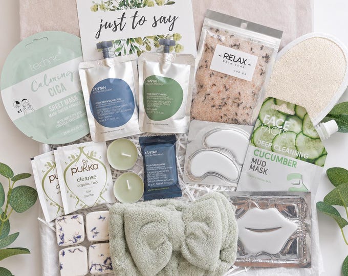 SPA & RELAXATION Spa gift box for women, Birthday pamper hamper gift set for her, Bridesmaid Self care package, Bride to be,Hygge Cosy gifts