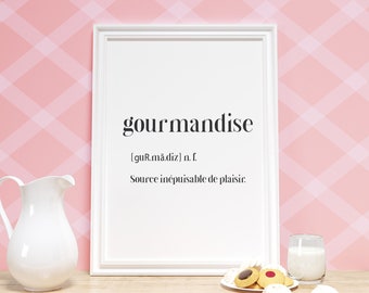 Humorous definition poster "Gluttony" - Kitchen wall decoration poster