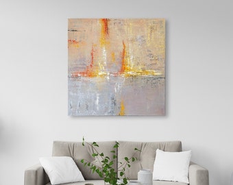 Horizon#2 - Large square abstract painting - Painting for modern living room wall decoration