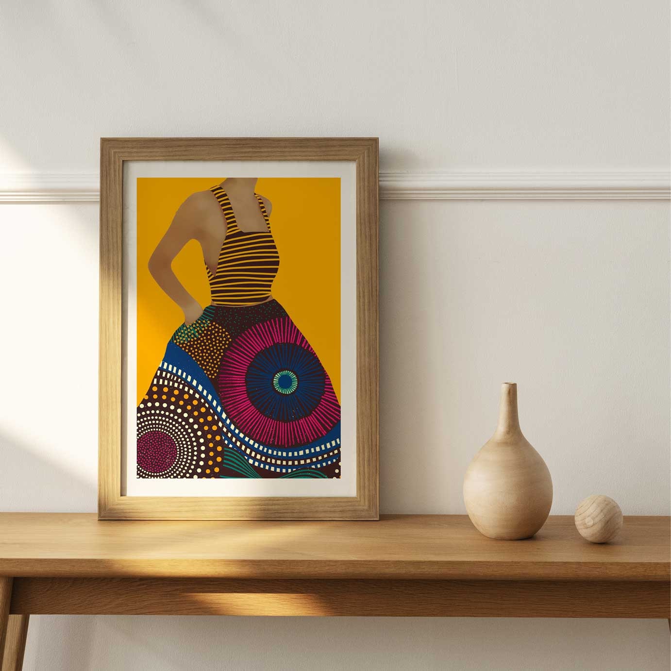 Wax - Poster Déco Tendance. Art Mural . Création Originale d'illustration Fait Main Design Graphique