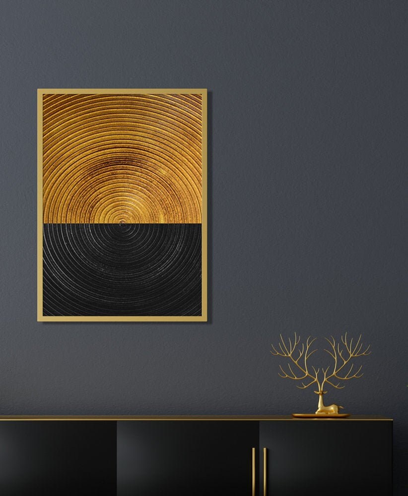 Cercle d'or 1 - Poster Déco Tendance. Art Mural . Création Originale d'illustration Fait Main Design